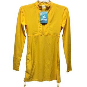 Sailbee N.W.T. Yellow SZ XS Long Sleeve Swim CoverUp Dress.UPF Athletic UV Guard
